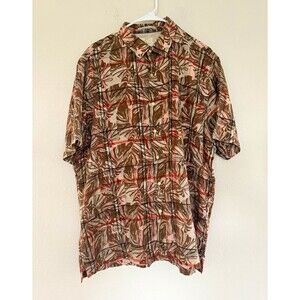 Tasso Elba Dexter Tropical Button Down Size XL Linen Miami Coastal Shirt Resort